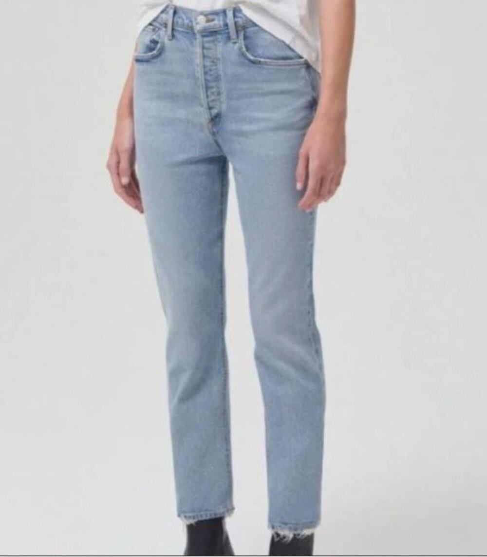 AGOLDE NWT Riley Crop Denim Jean in Volt // 32